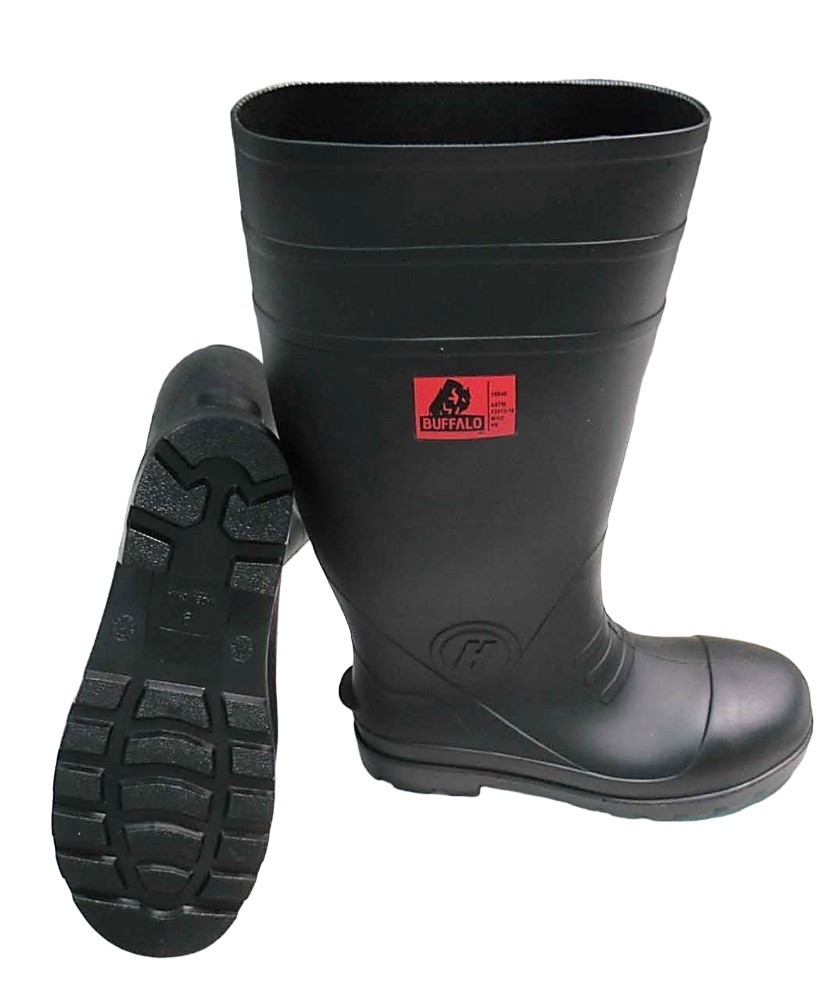 Bota de pvc negra con puntera y plantilla de acero modelo HURACÁN ...
